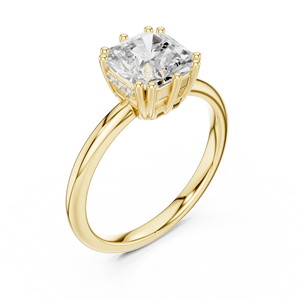 Anillo de compromiso con halo de diamantes de corte Asscher y corte brillante redondo de 2 quilates, cultivados en laboratorio, de oro macizo de 14 quilates, certificado por IGI, moderno, para mujer - Product Image 4