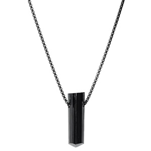 2025ใหม่สร้อยคอสแตนเลสขนาดเล็กสามมิติที่เรียบง่ายพร้อมการแกะสลักบาร์รูปทรงวันครบรอบสำหรับความรักของคุณ - Product Image 1