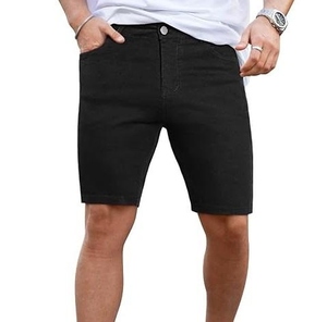 Shorts de Mezclilla para Hombre, Corte Recto, Cintura Media, Lavado Ácido, Casuales, Verano, Algodón Tejido Transpirable, 340g, con Bolsillos - Product Image 2