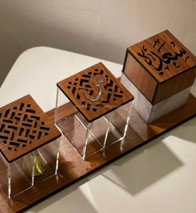 Ensemble artisanal pour l'utilisation festive du Ramadan et de l'Aïd, Emir Glow, incrustation de nacre, brûleur à bakhoor et boîte en acrylique, art artistique - Product Image 5