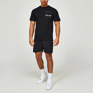 Ensemble de jogging personnalisé avec logo brodé, survêtement en coton, coupe courte coupe-vent à cordon de serrage, coupe ample et respirante - Product Image 4