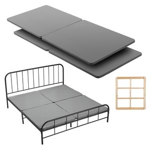 Base letto King Size con doghe da 1,5 pollici, tessuto Oxford 200D, facile da montare, supporto per materasso in legno per letti King Size - Product Image 1