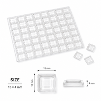 Tampons de protection adhésifs transparents en PVC à grille plate pour tiroirs et meubles 15x4mm