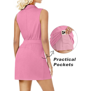 Women’s Athletic Pickleball High Neck Tank and Shorts Matching <b>Set</b> Pickleball Ready Women’s High Neck Tank & Shorts Sport <b>Set</b> - Product Image 5