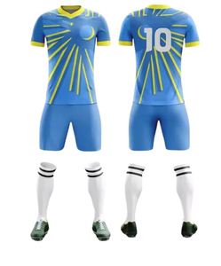 Tenue de football pas chère, kit de football personnalisé, maillot d'équipe imprimé, manches courtes, uni, été, avec tissu doux, confortable et à séchage rapide - Product Image 5