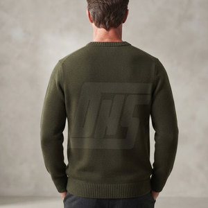 เสื้อสเวตเตอร์ถักสำหรับผู้ชายใส่ได้ทุกวัน เนื้อผ้านุ่ม ใส่สบาย อบอุ่น เหมาะสำหรับใส่ลำลอง ผ้าเนื้อเบา ปลายแขนเสื้อแบบริบ และทรงพอดีตัว - Product Image 4