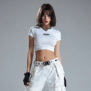 Camiseta Corta de Moda Hip Hop con Estampado DTG Personalizado, Precio Mayorista Asequible - Product Image 2