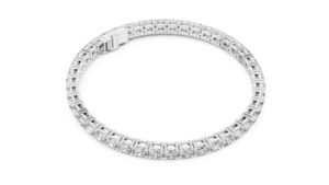 Pulsera de tenis de oro blanco de 18k con baño de rodio, diamantes micro pavé de talla brillante redonda, de lujo para boda - Product Image 3