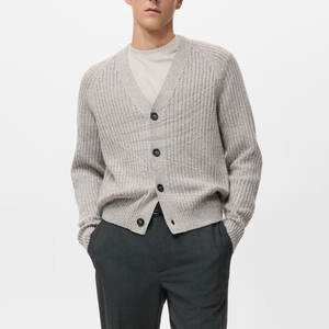 Suéter Cárdigan de Invierno para Hombre de Primera Calidad, Manga Larga, 100% Algodón, Transpirable, Elegante, con Logotipo Frontal - Product Image 4