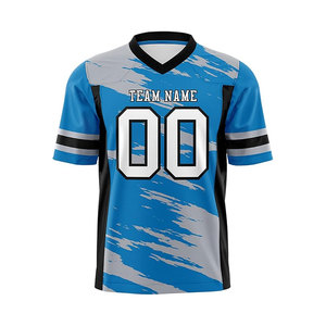 New Custom Wholesale Short Printed Navy <b>Blue</b> Yellow <b>Mesh</b> Authentic Gradient Square Shape Flag Football Jersey with Custom Colors - Product Image 1