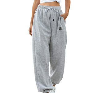 Pantalon de survêtement décontracté pour femme, taille haute, coupe droite, respirant, écologique, couleur unie, automne - Product Image 2