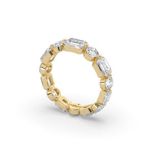 Anillo de Diamante de Laboratorio de Corte Redondo Esmeralda de Lujo de 3.77 Quilates, Oro de 14K/10K, Diseño Único, Ligero, Regalo de Joyería para Boda - Product Image 5