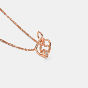 จี้เพชรรูปหัวใจสามดวงสีโรสโกลด์แบบเพาะเลี้ยงในห้องปฏิบัติการ - Product Image 3