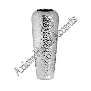 Elegante jarrón de metal de cerámica para interiores y exteriores de Axiom Home Accents Florero de piso de estilo moderno con material de aluminio esmaltado transparente - Product Image 1