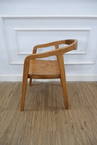 Wooden <b>Dining</b> <b>Chair</b> Armchair Teak Style Solid Wood <b>Chair</b> for Restaurant Cafe Home - Product Image 2