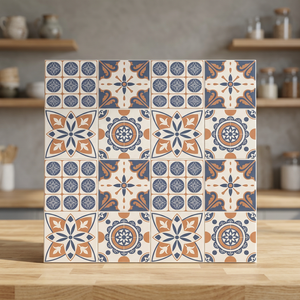 Carreaux en céramique à fleurs rustiques de style marocain 30x30cm Décoration de sol de salon mate - Product Image 3