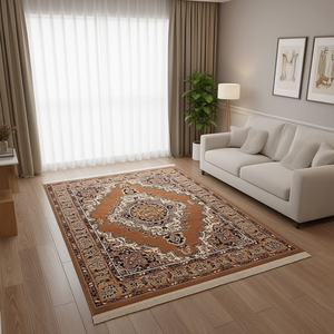 Tapis en polyester doux imprimé alphabet marron 4x6 pieds pour la maison, l'hôtel, tapis de chevet, minimum 1 pièce - Product Image 3