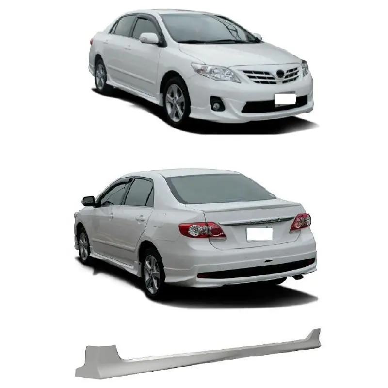 AUTO TUNING BODY KITS SPARE PARTS FOR TOYOTA COROLLA ALTIS 2010-2013 CAR SIDE SKIRT FRONT BUMPER LIP REAR BUMPER LIP