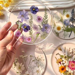 Elegant Resin <b>Coaster</b> <b>Set</b> with Glossy Finish 5mm Thick Vintage Style for Contemporary Home Styling - Product Image 1