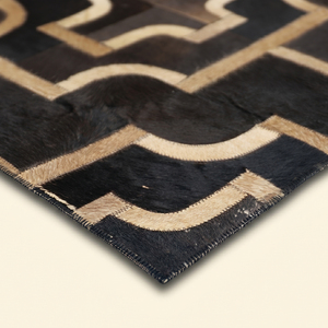 Alfombra de Lana Tejida a Mano Negra y Marrón Noir Keylink, Moderna, Geométrica, Antideslizante, Ecológica, para Sala de Estar, Dormitorio, Hotel - Product Image 5