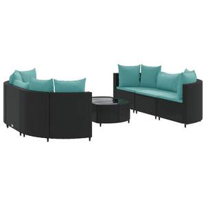 Ensemble de 6 canapés de patio noirs, ensembles de jardin élégants - Product Image 2