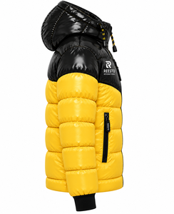 Abrigo de Plumón Grueso con Capucha y Logotipo Personalizado para Invierno, Chaqueta Acolchada Brillante para Hombre - Product Image 4