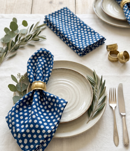 Serviettes en coton imprimées à la main, assorties, en gros, taille personnalisée, réutilisables, pour mariage, cocktail, accessoires de table doux, carrées - Product Image 1