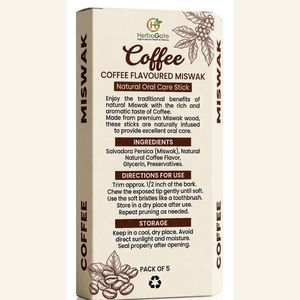 Barra de Mascar Herbal Natural con Sabor a Café para el Cuidado Bucal Tradicional, Blanqueamiento Dental, Aliento Fresco y Encías Saludables - Product Image 2