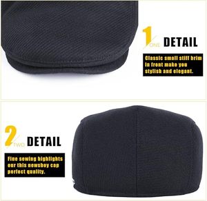 Béret personnalisé en gros style anglais en coton unisexe tendance style artiste à calotte plate réglable pour l'extérieur hiver - Product Image 4