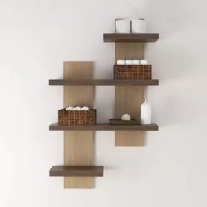 Customized <b>Wall</b> Mounted Wooden Floating <b>Shelf</b> Set Three Tier Rectangle Shape Storage Rack for Living Room Home Decoration - Product Image 2