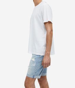 ODM/OEM Wholesale Custom New Arrivals Spring Summer Solid Blue Color Customized logo Slim Fit Denim Shorts for Men - Product Image 6