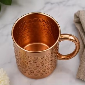 Antique brown copper <b>mug</b> Hammered pure copper moscow mule <b>Large</b> metal drinking <b>mug</b> Hammered finish copper cup - Product Image 1