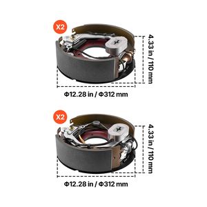 Kit de Frenos Eléctricos para Remolque, 12.25 x 3.375 Pulgadas, 2 Pares de Frenos Eléctricos Autoajustables, 10000 Libras, para Ejes de Remolque de Camiones - Product Image 3