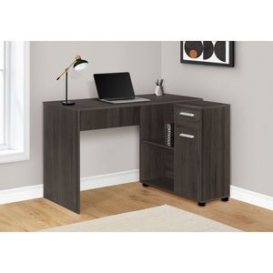 Scrivania Angolare Moderna Contemporanea da 46 Pollici per Ufficio Domestico con Cassetti Portaoggetti, Laminato Marrone per Laptop - Product Image 5
