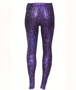 Eco-Friendly High Waist Full Length Purple Geometric <b>Print</b> Stretch Seamless Knitted Women's Sporty <b>Leggings</b> - Product Image 4