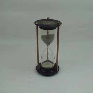 White 30 Min 11 Inch Brass & Wooden Hour Glass Office Desk or Home <b>Kitchen</b> Decor Perfect Gift by AYAANS - Product Image 6