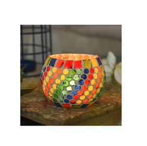 Mosaic Glass Candle <b>Tealight</b> <b>Holders</b> Candlesticks for Coffee Shop Bar Hotel Table Centerpieces Home Decoration - Product Image 4