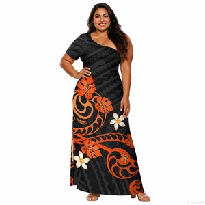 Pacific Island Formal Party Maxi <b>Dress</b> New Design Samoan Puletasi Custom Print <b>Plus</b> <b>Size</b> Polynesian <b>Chiffon</b> A-Line Women - Product Image 1
