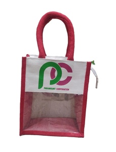 Eco-friendly Jute Tote Bag with PVC Logo Wholesale Cheap Dry Fruits Stock for Diwali Gifts Convenient Handle Design - Product Image 2