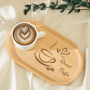 Bandeja de Almacenamiento de Madera Hecha a Mano Personalizable, Rectangular, con Logotipo Grabado, Diseño de Texto, Clásica, de un Solo Nivel, para Organización del Hogar o Escritorio - Product Image 2