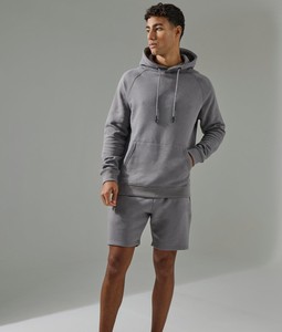 Ensemble sweat-shirt à capuche et short gris pour homme, couleur unie, vêtements décontractés d'été, tissu en molleton tricoté - Product Image 1