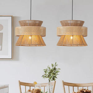 <b>Cheap</b> Price Durable Natural Rattan Bamboo Lampshade <b>Frames</b> Creative Light Cover Designs Hanging Wholesale for Home Use - Product Image 1