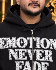Custom <b>Zip</b> <b>Up</b> Hoodie <b>Men</b> Chenille Letter Streetwear Oversized <b>Fleece</b> Hoodie Kangaroo Pocket Custom Label Heavy Casual Wear OEM - Product Image 3