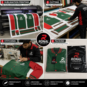 เสื้อแจ็คเก็ตวาร์ซิตี้สีเขียวแดงสำหรับผู้ชาย RONAL SPORTS แบบลำลอง ปกคอปกติ ติดกระดุมด้านหน้า ทรงพอดีตัว เหมาะสำหรับใส่ในฤดูใบไม้ร่วงและฤดูใบไม้ผลิ - Product Image 5