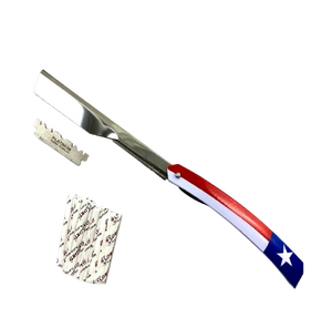 Rasoir droit pliant professionnel Maclura Barber Edge en plastique et acier inoxydable de précision pour le rasage du maillot de bain et la coiffure - Product Image 4