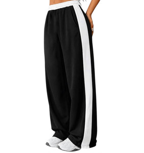 Pantalon de jogging décontracté pour femme, taille haute, éco-responsable, coupe large, avec cordon de serrage, élastique, ample, pour le printemps et l'automne - Product Image 1