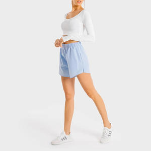 Woman Fashion Wear Ladies Designer Summer Weat Training Fitness Workout Running Sports Cotton Custom 2 in 1 Gym Shorts for Women - Product Image 3