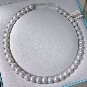Freshwater Edison Purple Aurora Flawless Pearl <b>Necklace</b> 9-11mm Round Beads with S925 Silver Buckle Premium <b>Mom</b> Chain - Product Image 1