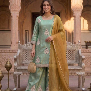 Designer <b>Women's</b> Modern Graduation Party Wear Set Top <b>Kurta</b> / Kurti Heavy Fendy Silk - Product Image 1