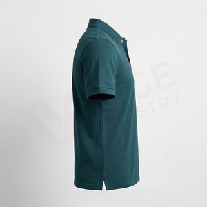 Polo à manches courtes pour homme en coton piqué, décontracté, respirant, coupe classique, design uni tricoté - Product Image 3